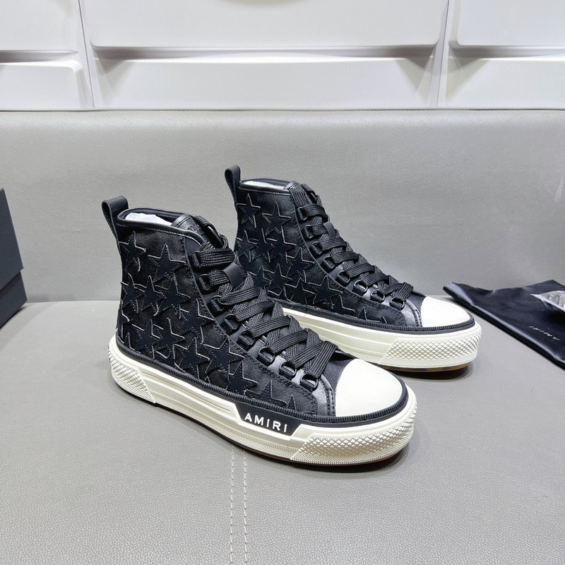 Amiri* Appliquéd Leather and Canvas Sneakers