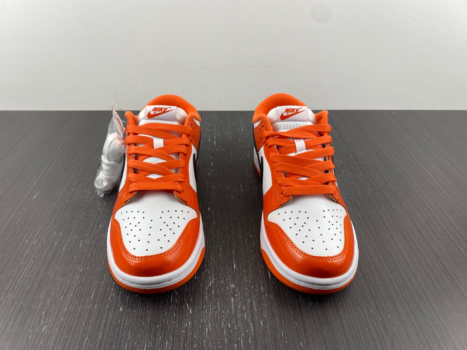 Nike Dunk Low White Orange Patent Black DJ9955-800