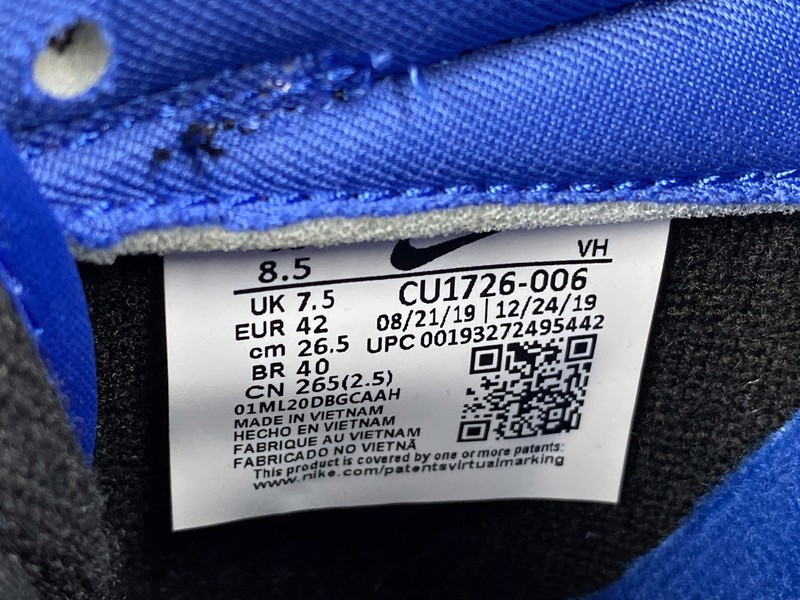 Nike Dunk Low SP “Kentucky” Black/Varsity Royal-White CU1726-006