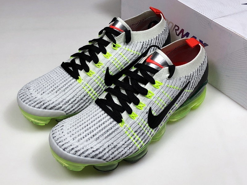 Nike Air VaporMax Flyknit 3 White Black Volt Bright Crimson AJ6900-100