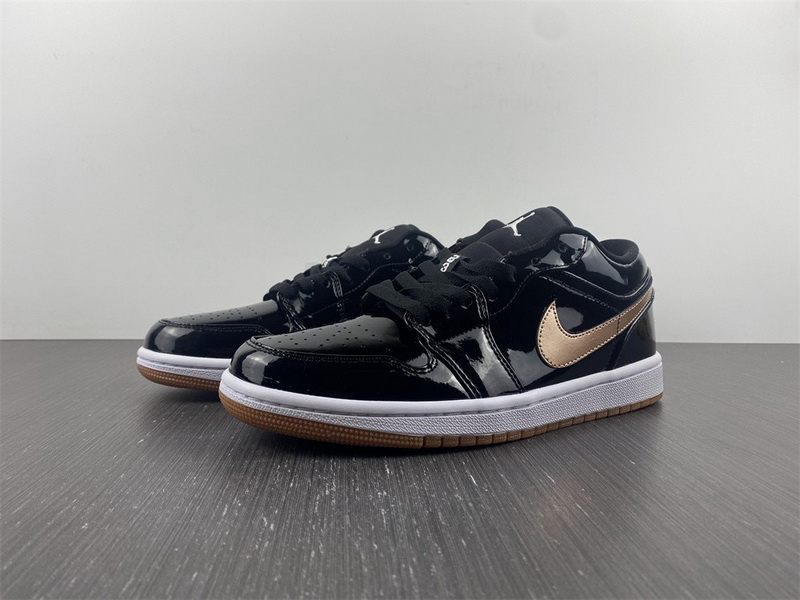 Air Jordan 1 Retro Low Black Gold Patent 554723-032