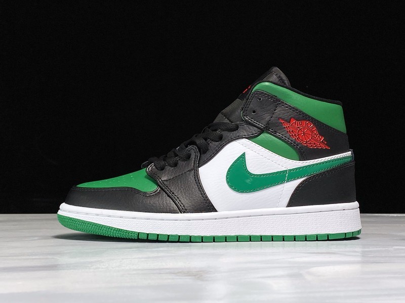 Air Jordan 1 Mid Black Green White 554724-067