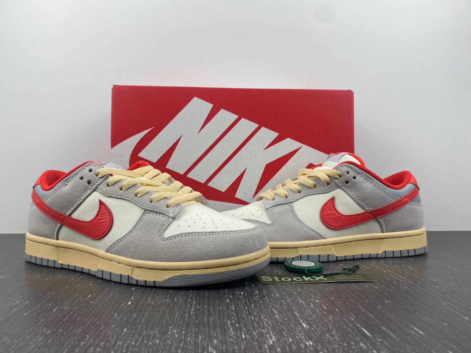 Nike Dunk Low "Grey/Red" Athletic Department FJ5429-133