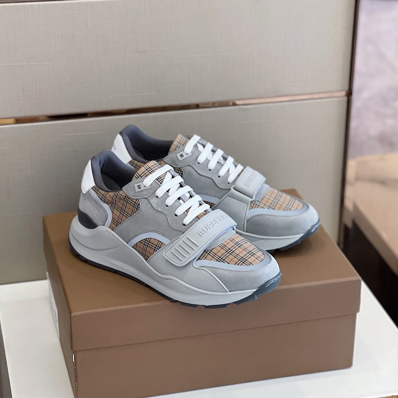 Burberry Vintage Check, Leather and Mesh Sneakers