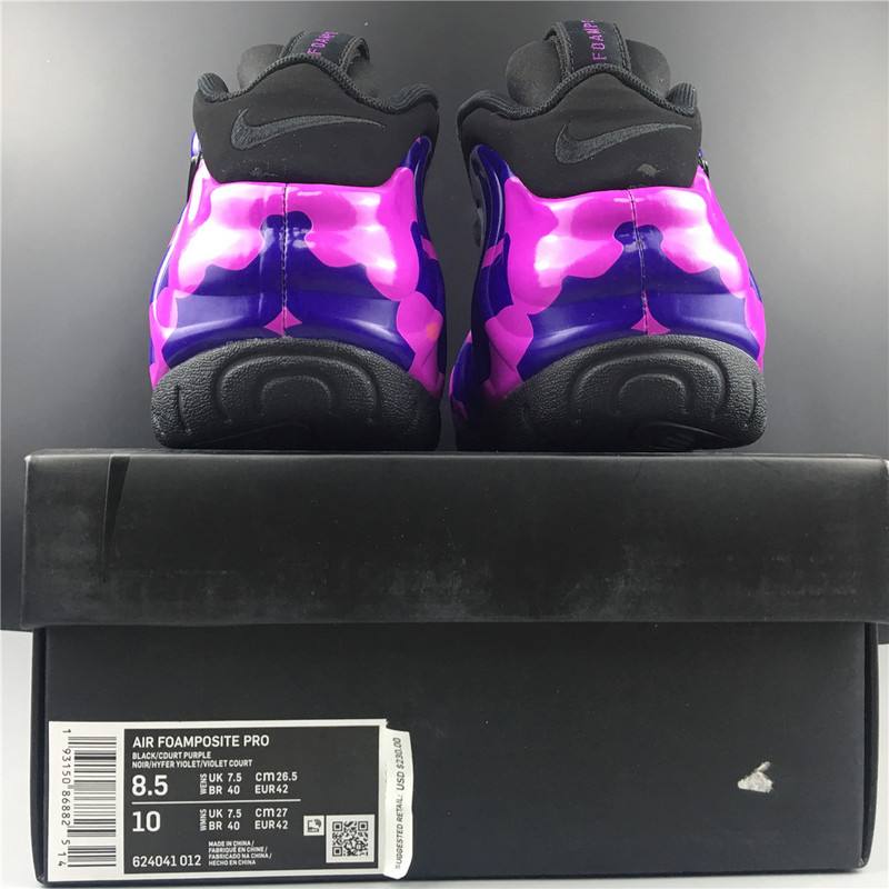 Nike Air Foamposite Pro "Purple Camo" (Black) - 624041-012