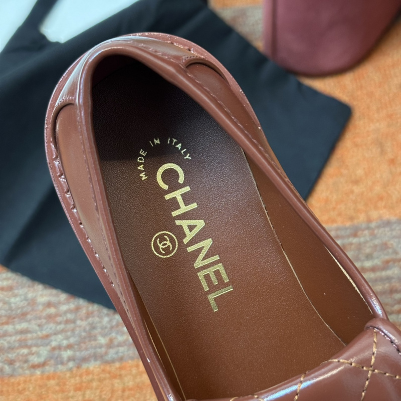 Chanel  Leather CC Logo Loafers