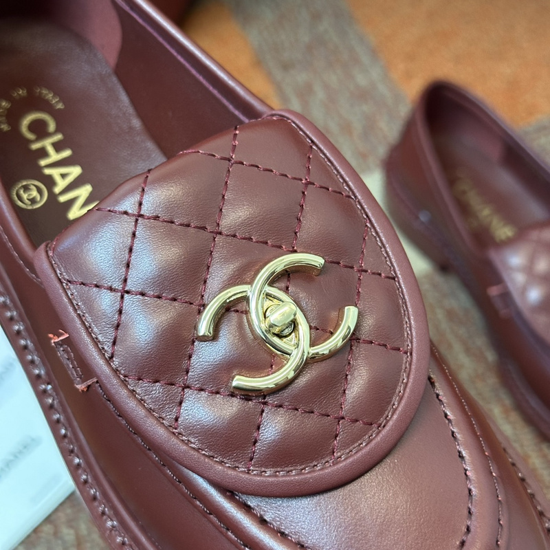 Chanel Leather CC Logo Loafers