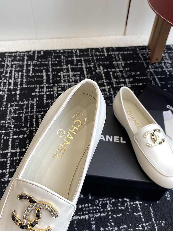 Chanel Leather CC Logo Loafers