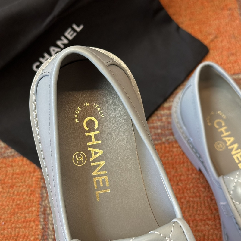 Chanel Leather CC Logo Loafers