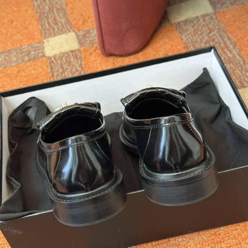 Chanel Leather CC Logo Loafers