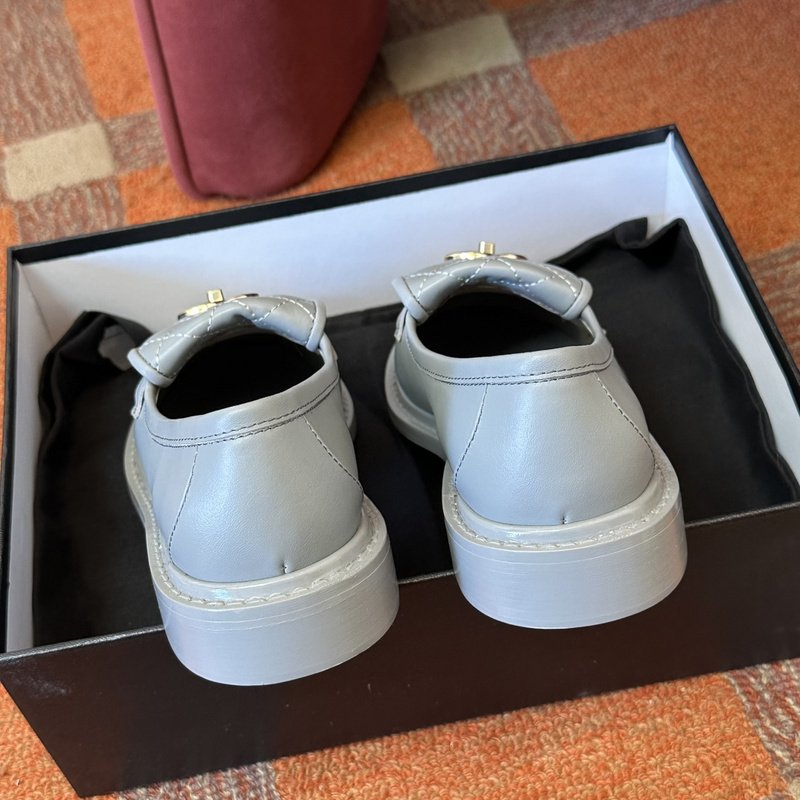 Chanel Leather CC Logo Loafers