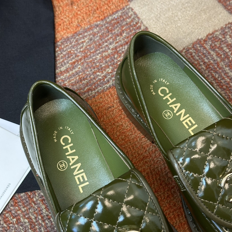 Chanel Leather CC Logo Loafers