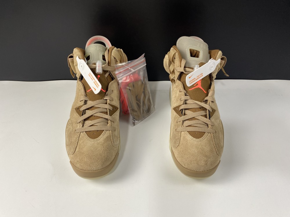 Travis Scott x Air Jordan 6 SP British Khaki / Bright Crimson-Sail