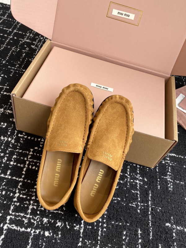 Suede Ruched Mocassin Loafers