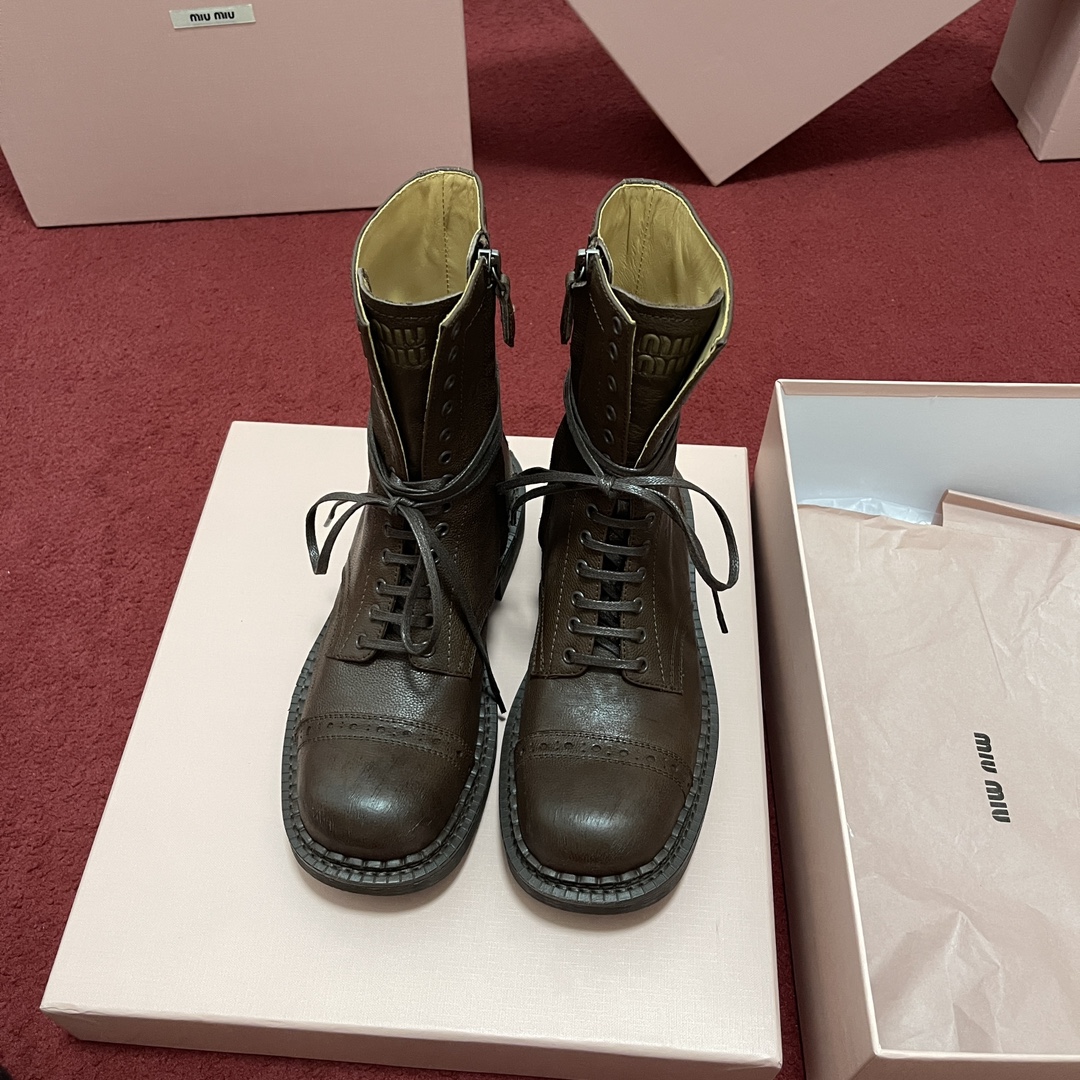 Miu Miu Ankle Boots Cacao