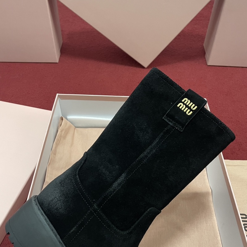 Miu Miu Suede Calf Boot in Moro
