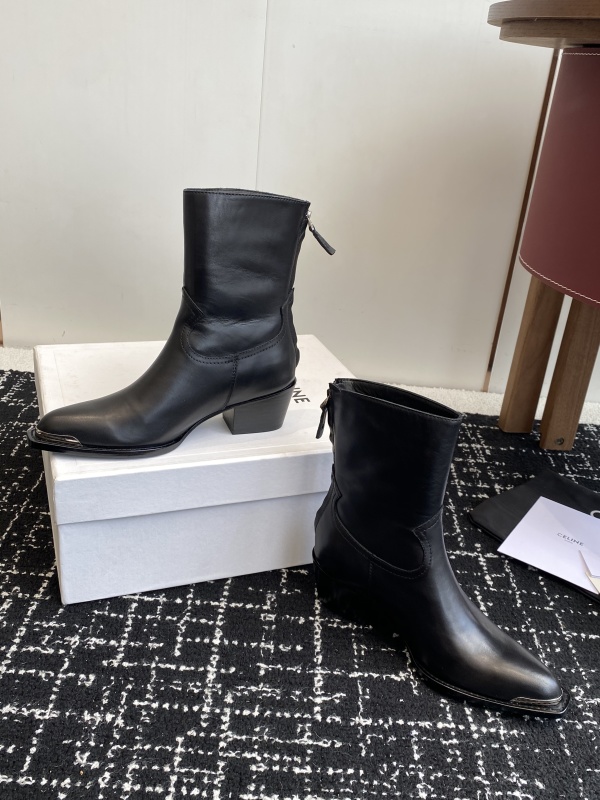 Leather boots Celine Black