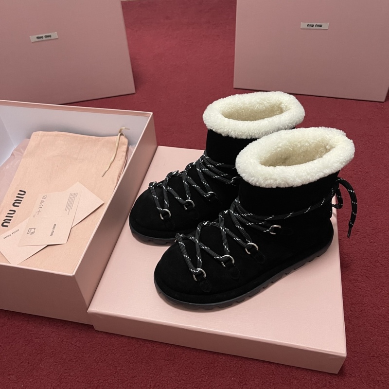 Warm Shearling Round Toe Booties