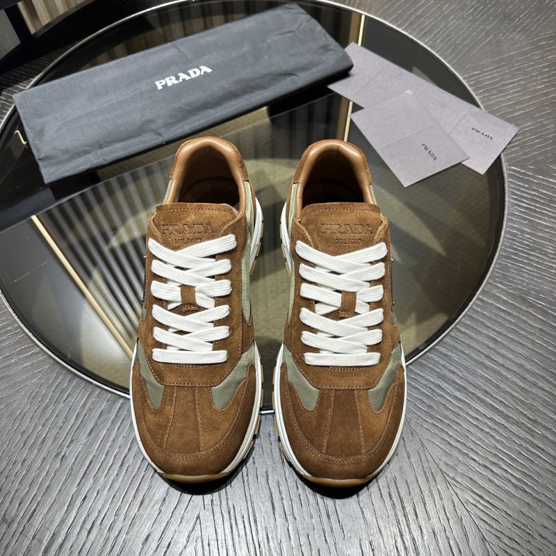 Prada suede-panelled low-top Sneakers