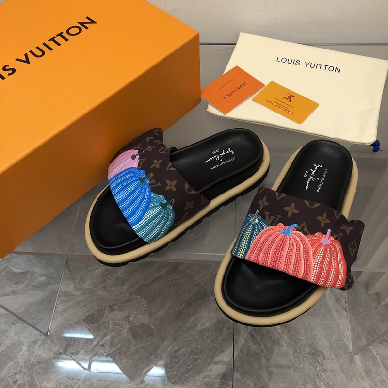 LV pool pillow comfort mule