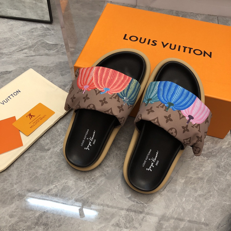 LV pool pillow comfort mule