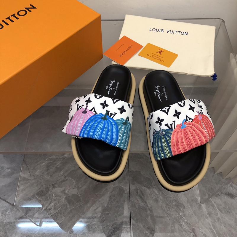 LV pool pillow comfort mule