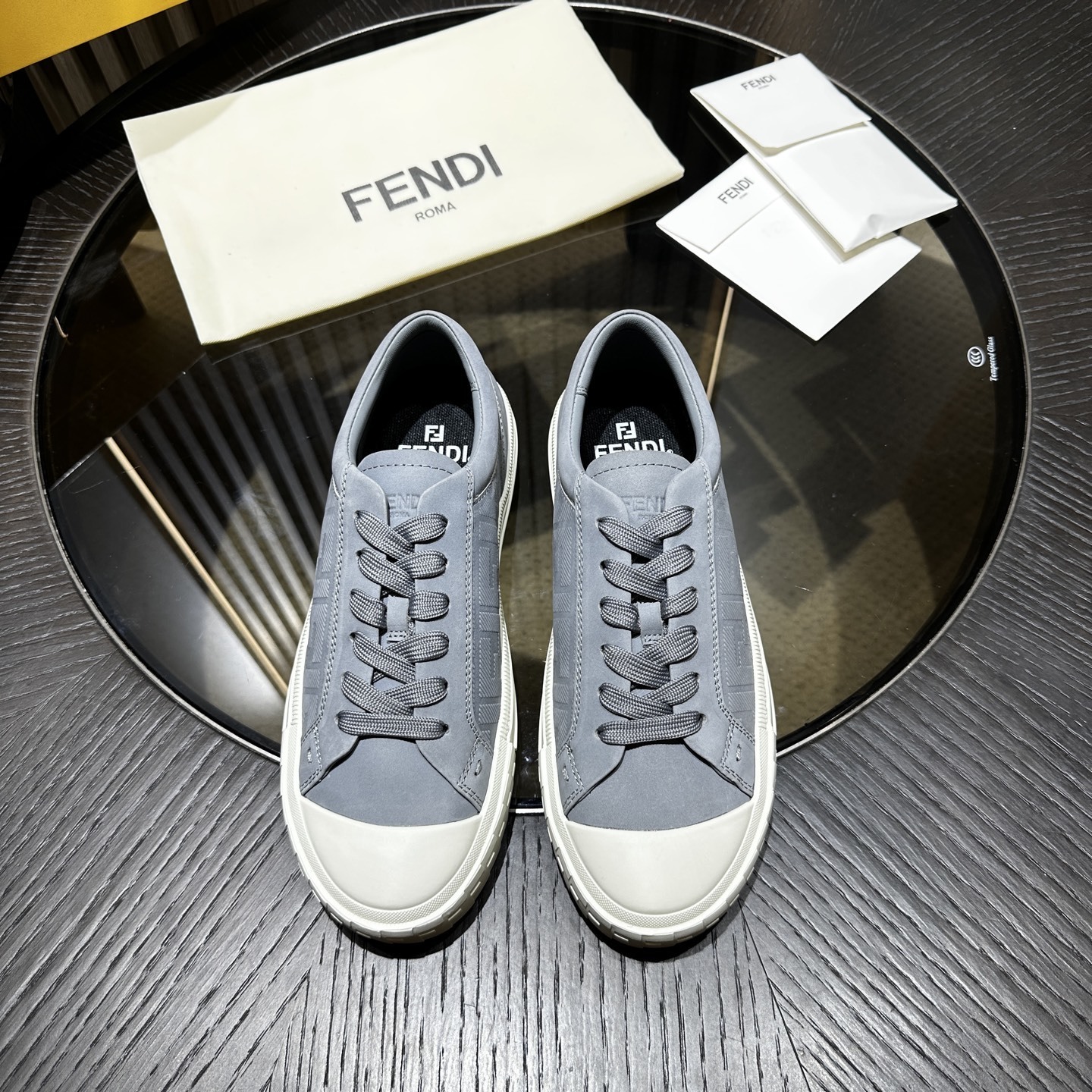Fendi Domino Trainers in Natural