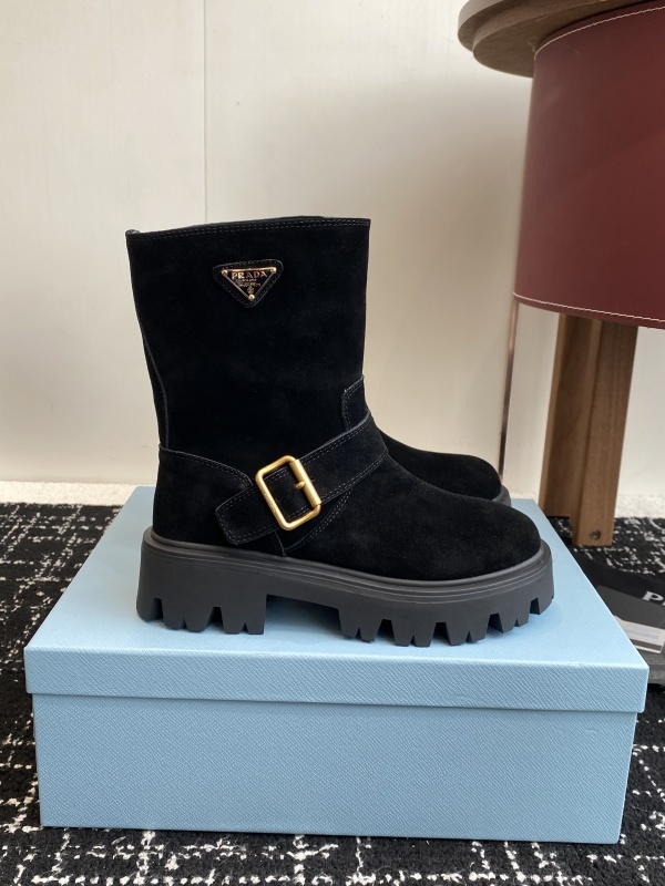 Prada Black Leather Boots