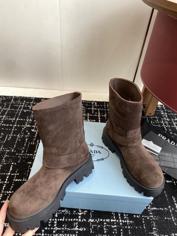 Prada Cocoa Brown Leather Boots