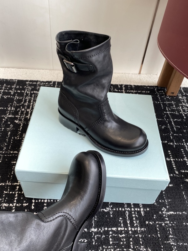 Prada Moto Leather Boots