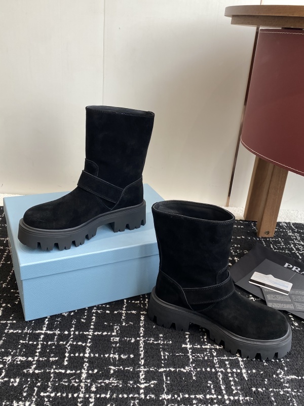 Prada Black Leather Boots