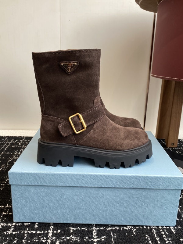 Prada Cocoa Brown Leather Boots