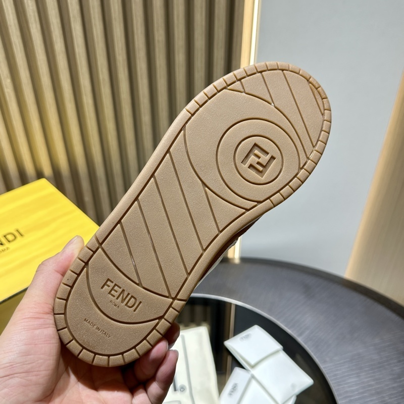 Fendi Match FF-appliqué Leather Sneakers