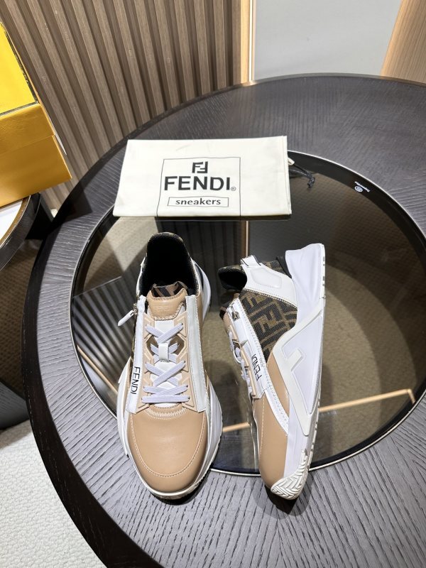 Fendi Flow Leather Jacquard Beige