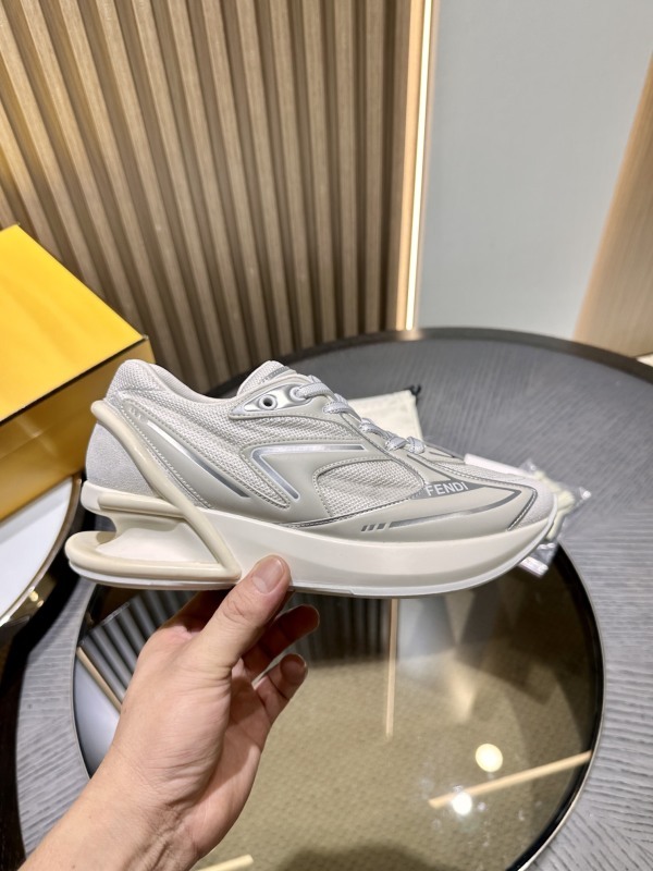Fendi Women First 1 Gray Fabric Trainers