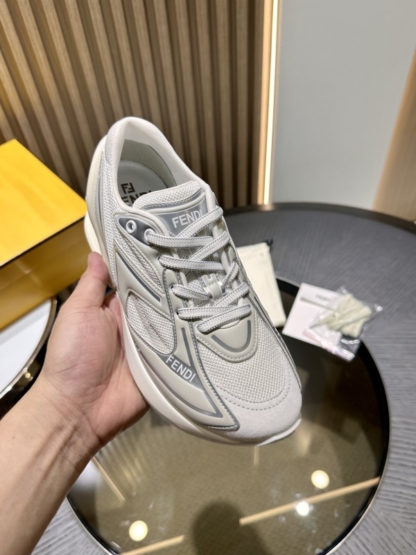 Fendi Women First 1 Gray Fabric Trainers