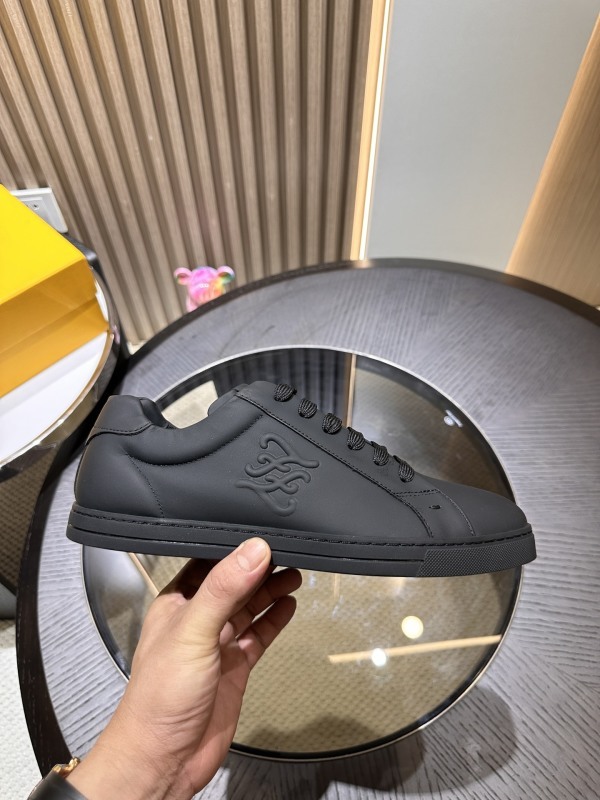 Fendi Black Leather Low Top Sneakers