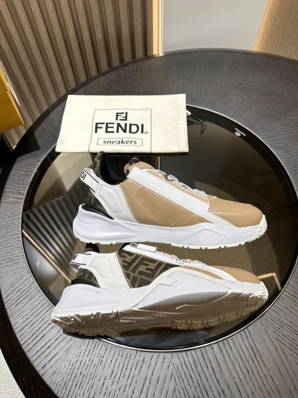 Fendi Flow Leather Jacquard Beige