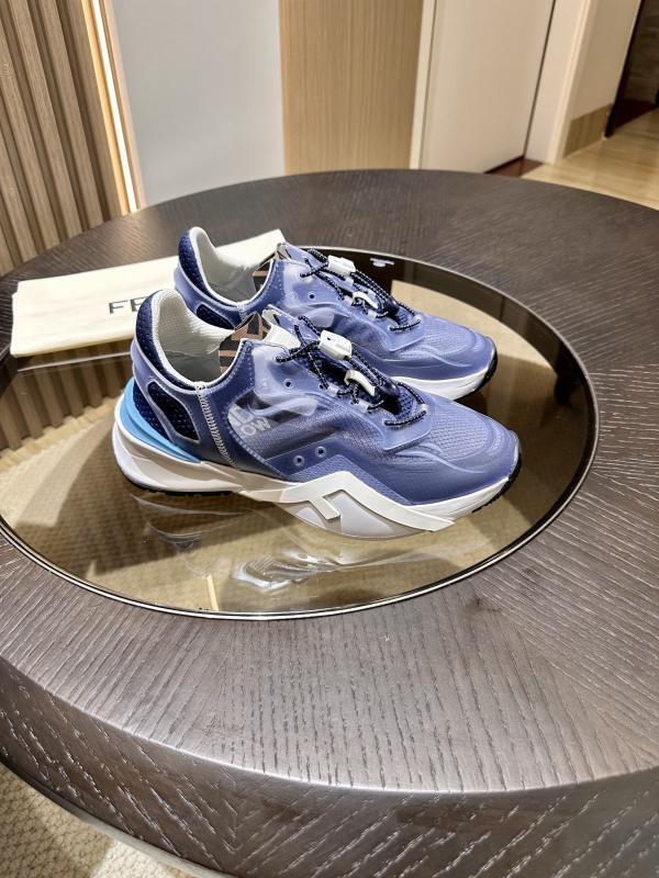 Fendi Flow Sneakers Transparent Upper Men Blue