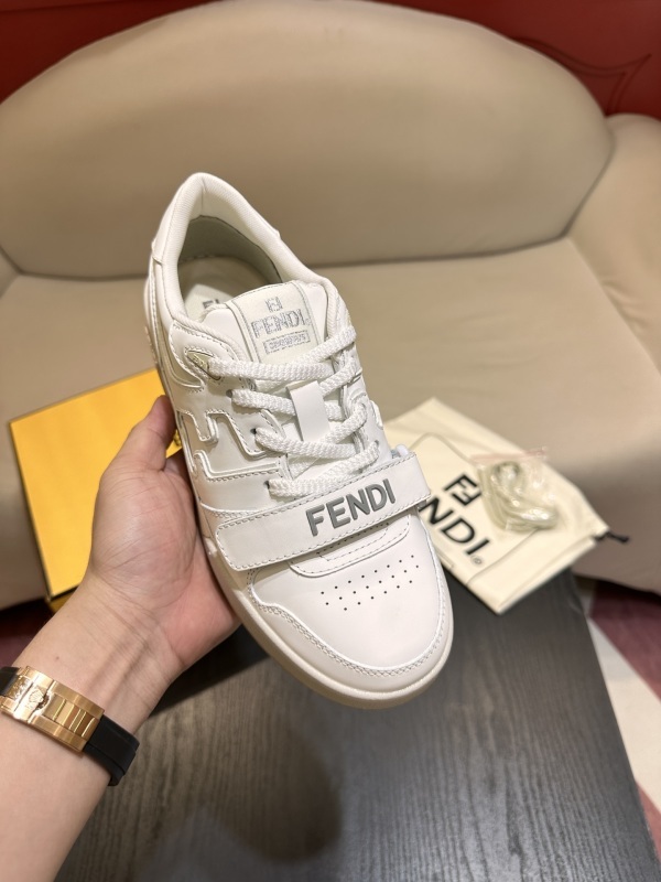 Fendi Match Leather Low Tops Sneakers