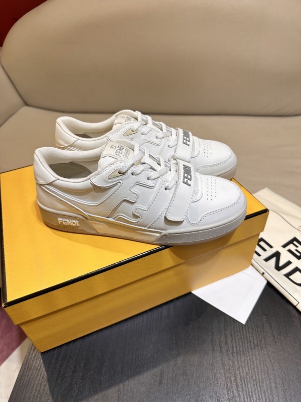 Fendi Match Leather Low Tops Sneakers