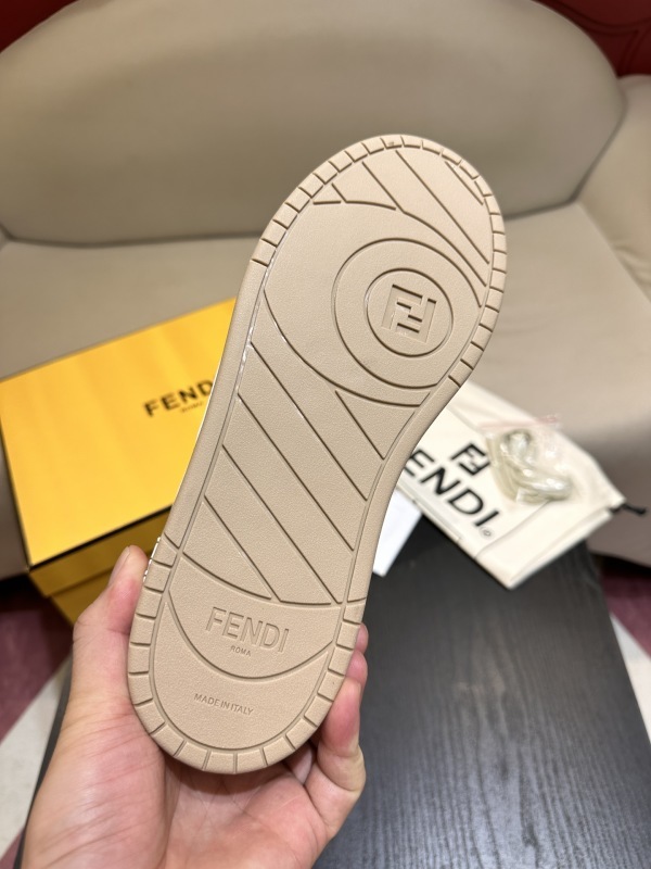 Fendi Match Leather Low Tops Sneakers