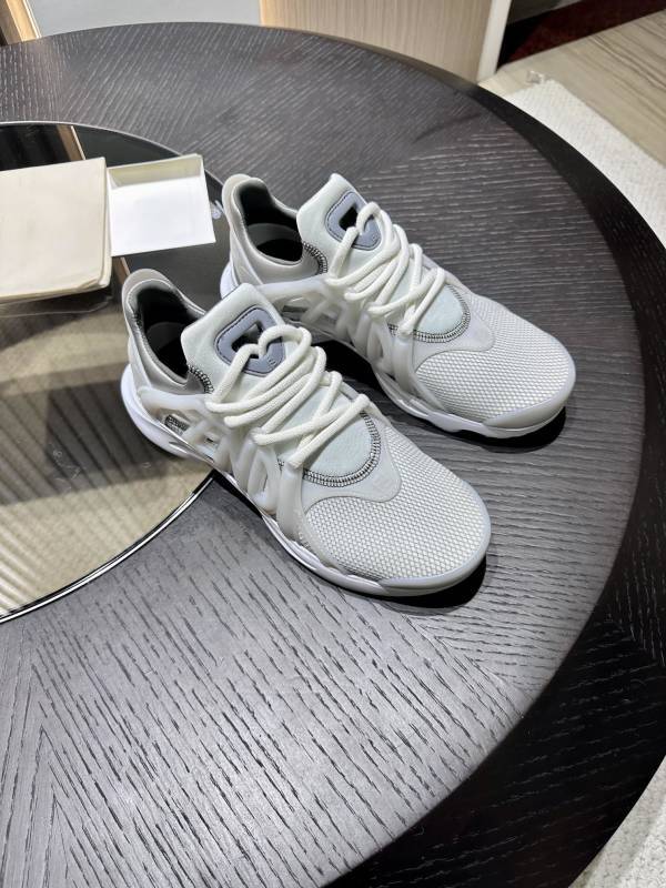 Fendi Men Tag Sneakers White Technical Mesh Running Sneakers
