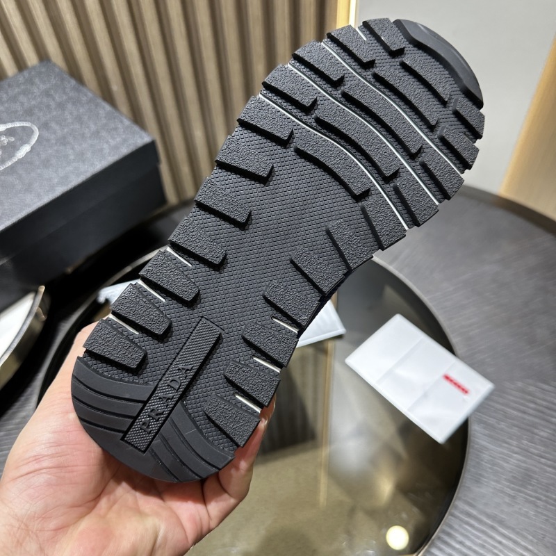 Prada Navy Stretch Knit Sneakers