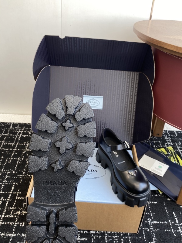 Prada Brushed leather Monolith Mary Janes