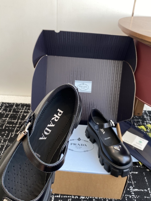 Prada Brushed leather Monolith Mary Janes