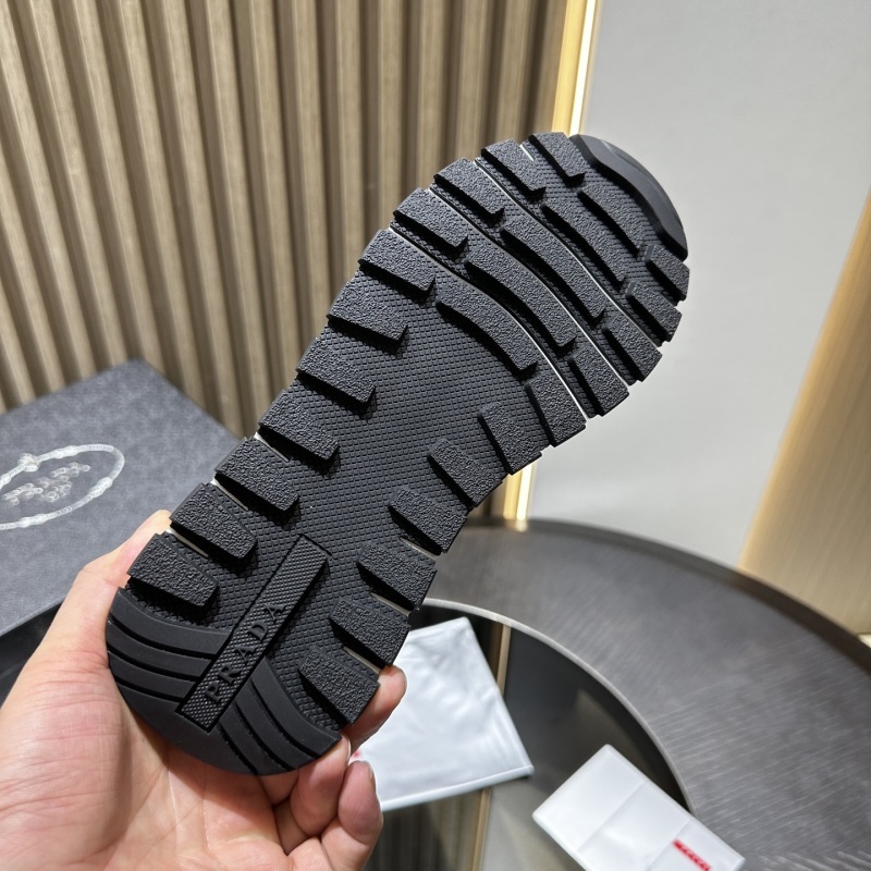 Prada Navy Stretch Knit Sneakers