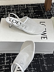 Loewe Petal Slingback Heel Sandal in Mesh White