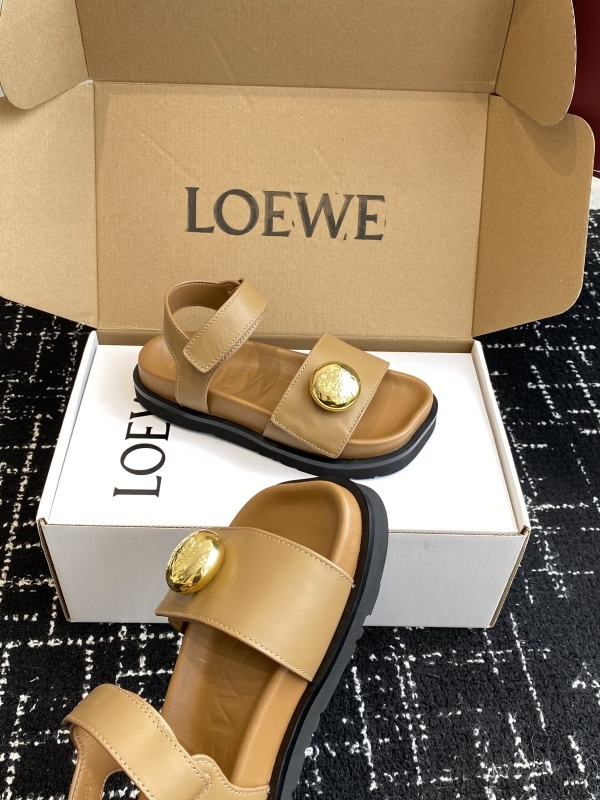 Loewe Leather Button-embellished Sandals