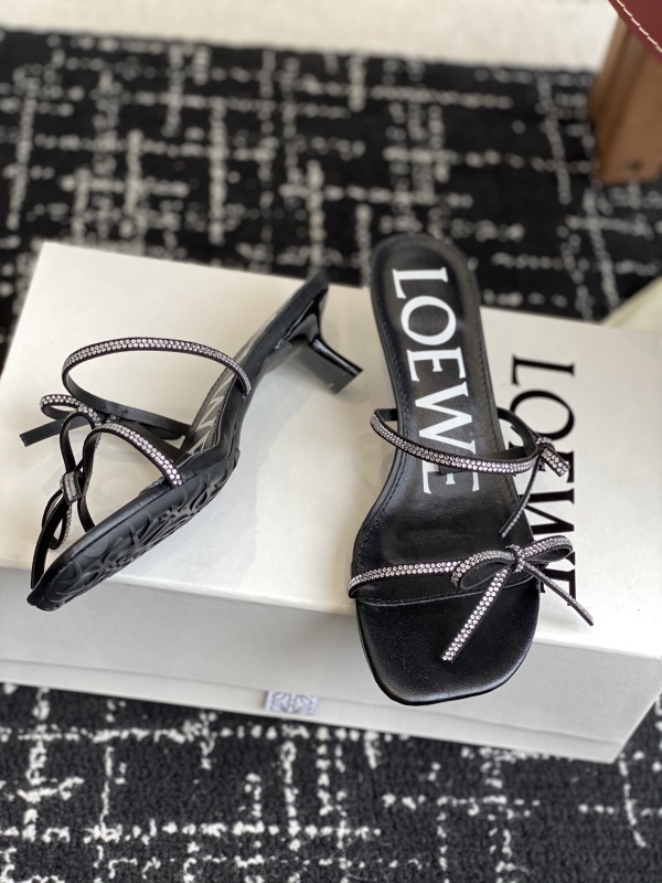 Loewe Black Petal Sandal
